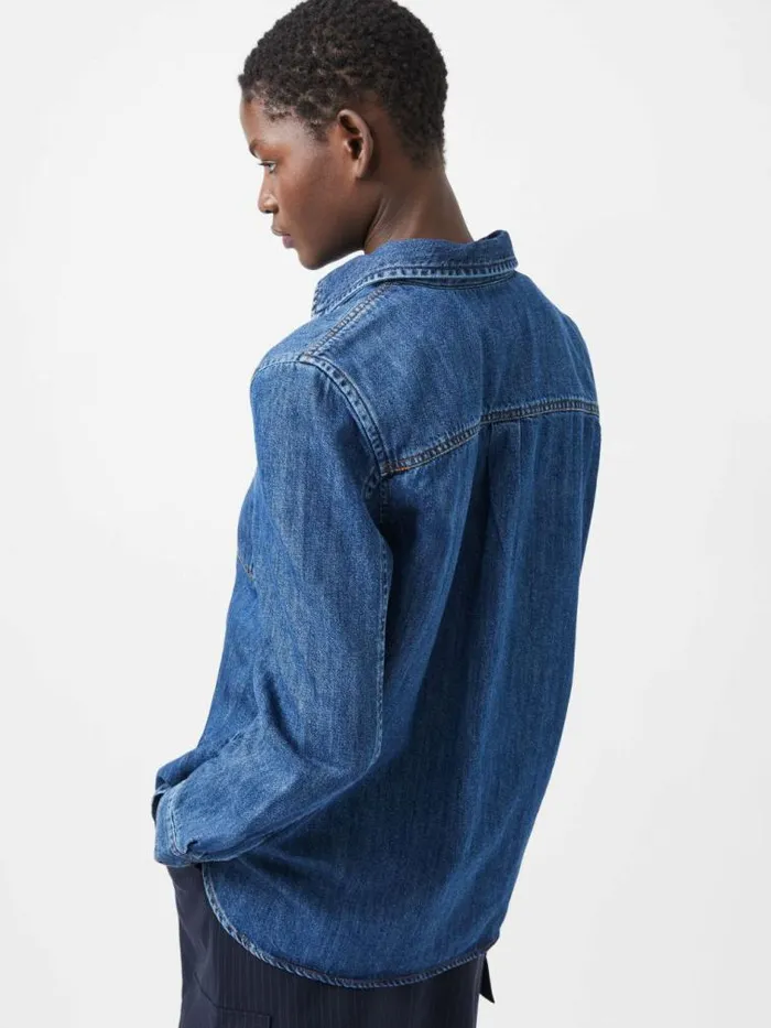 French Connection Finley Denim Long Sleeve Shirt Vintage Women Tops