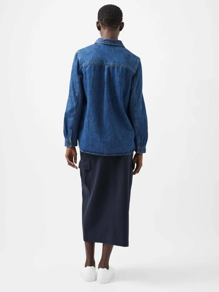 French Connection Finley Denim Long Sleeve Shirt Vintage Women Tops