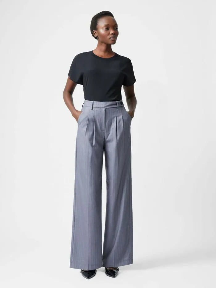 French Connection Fiorella Pinstripe Trousers Grey Women Trousers
