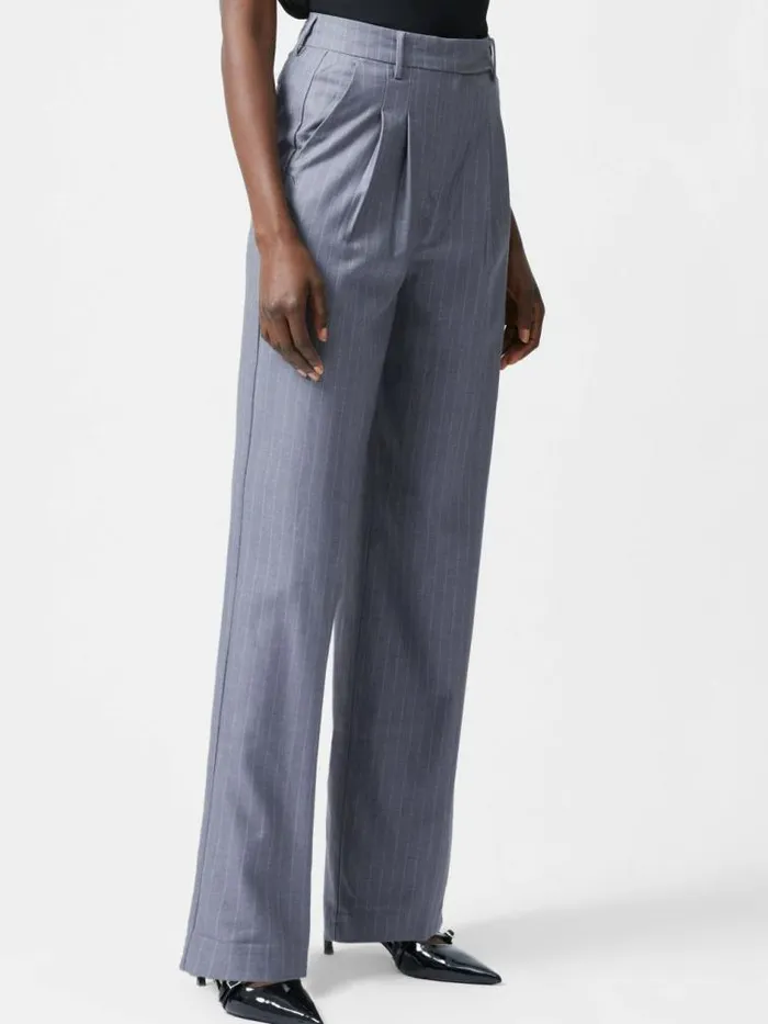 French Connection Fiorella Pinstripe Trousers Grey Women Trousers