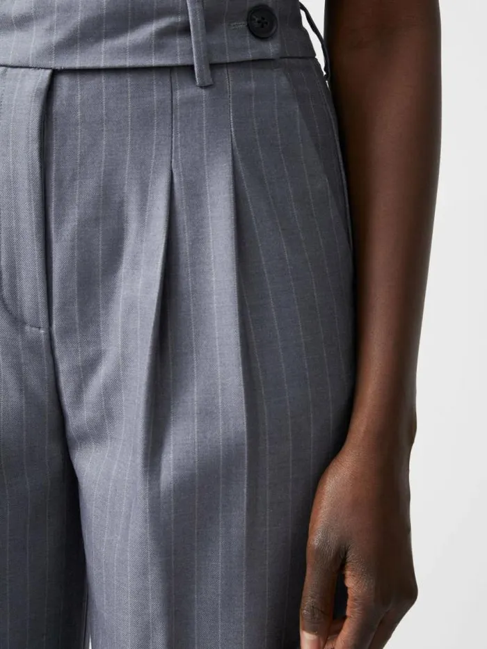 French Connection Fiorella Pinstripe Trousers Grey Women Trousers