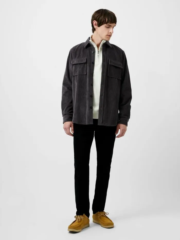 French Connection Jumbo Cord Shirt Dark Grey Men Shirts