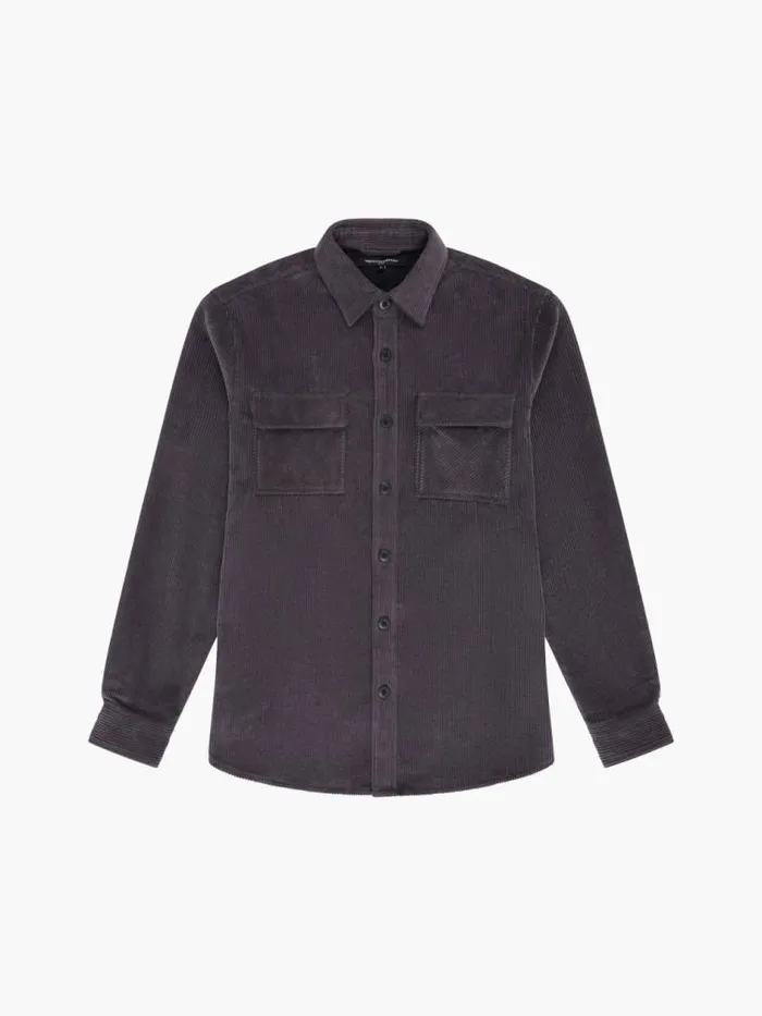 French Connection Jumbo Cord Shirt Dark Grey Men Shirts