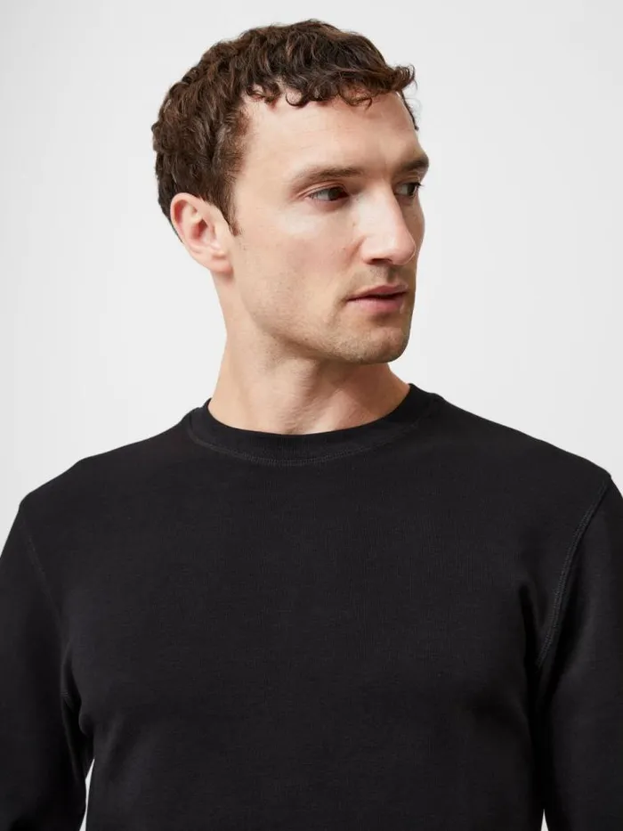 French Connection Long Sleeve Crew Neck Top Black Men TShirts and Polo Shirts