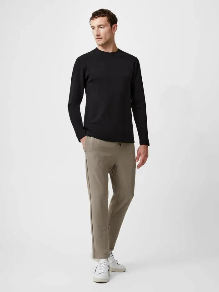 French Connection Long Sleeve Crew Neck Top Black Men TShirts and Polo Shirts