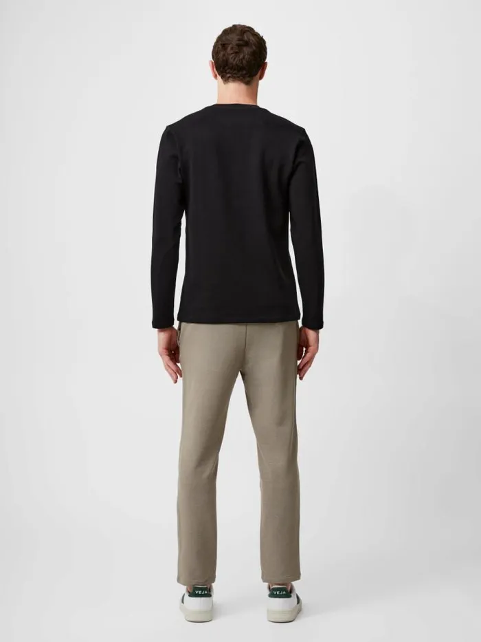French Connection Long Sleeve Crew Neck Top Black Men TShirts and Polo Shirts
