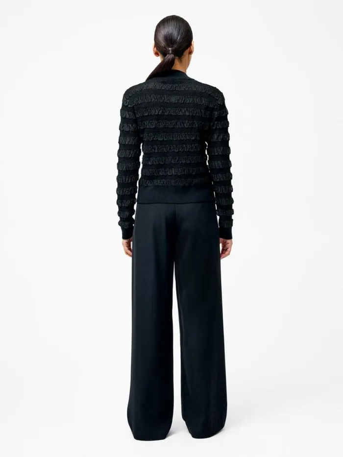 French Connection Melba Textured Long Sleeve Cardigan Black Women Jumpers and Cardigans