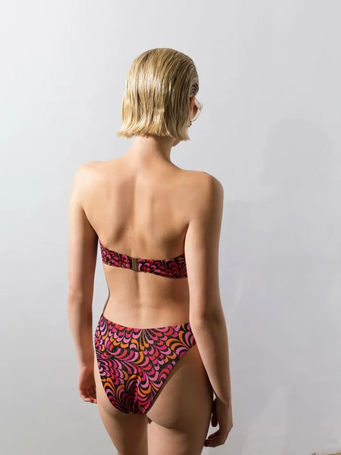 French Connection Miami V High Leg Bikini Brief Pink Multi Women Swimwear