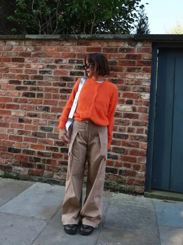 French Connection Molly Feather Long Sleeve Cardigan Coral Rose Women Jumpers and Cardigans