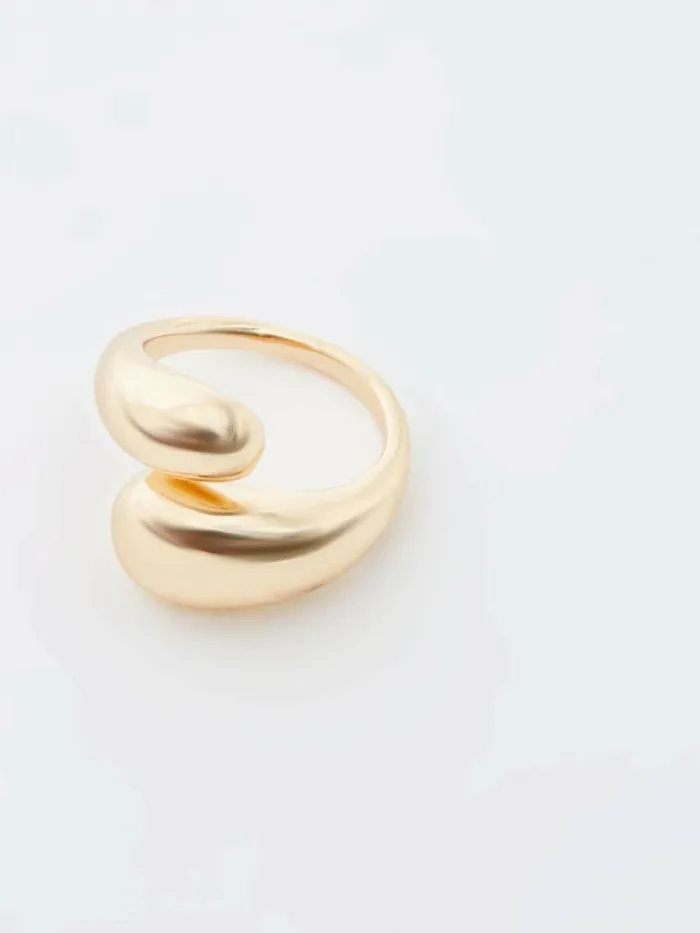 French Connection Molten Twist Ring Gold Women Jewellery