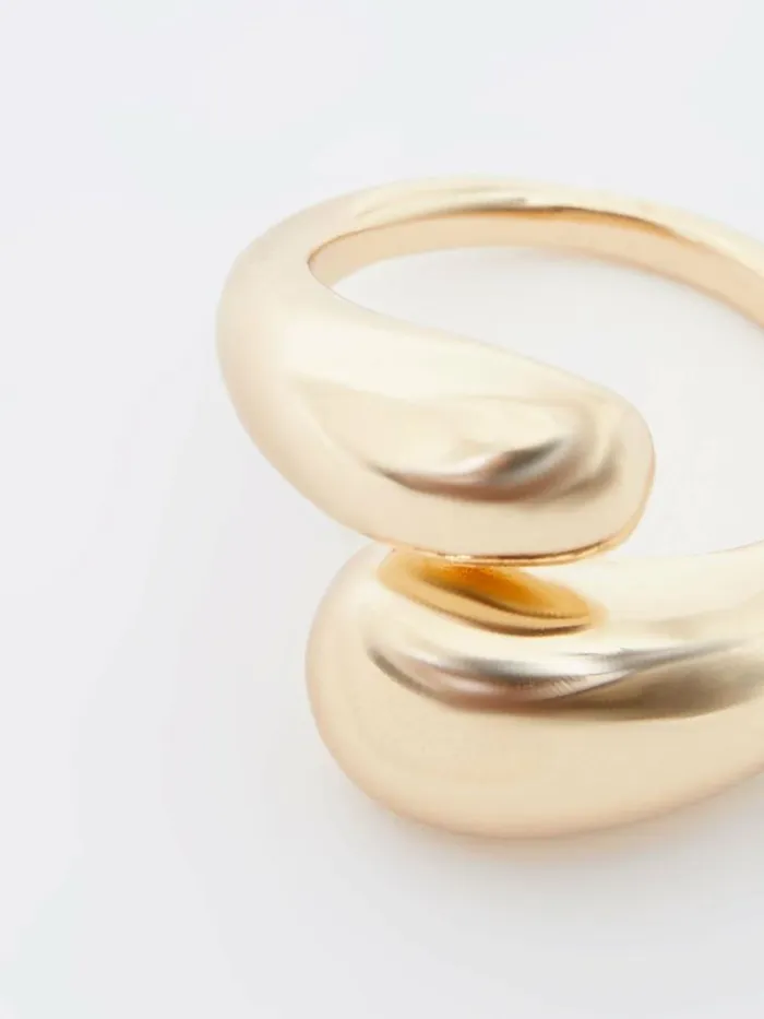 French Connection Molten Twist Ring Gold Women Jewellery