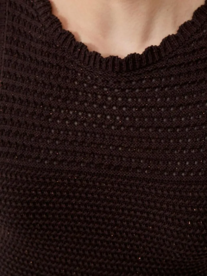 French Connection Momo Nellis Crochet Dress Chocolate Torte Women Dresses