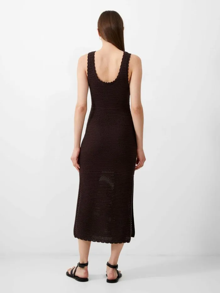 French Connection Momo Nellis Crochet Dress Chocolate Torte Women Dresses