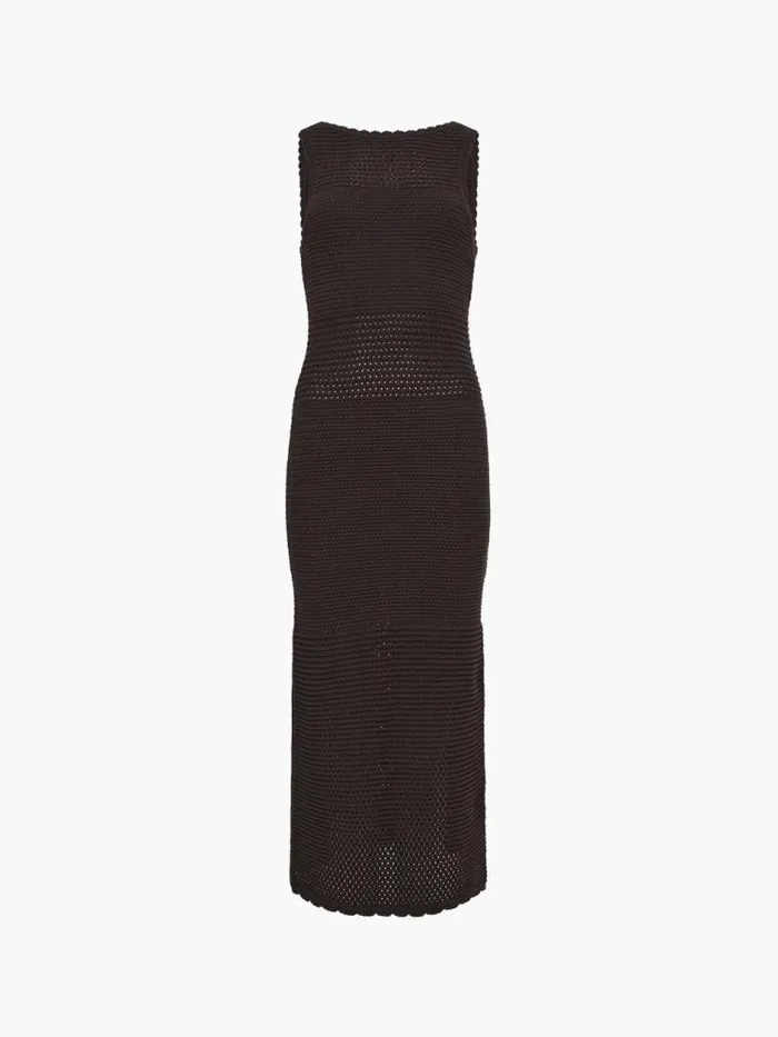 French Connection Momo Nellis Crochet Dress Chocolate Torte Women Dresses
