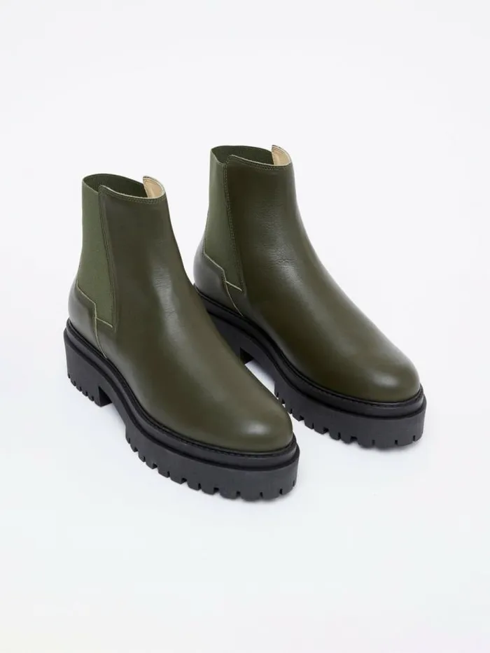 French Connection Olana Chelsea Boots Olive Green Women Shoes