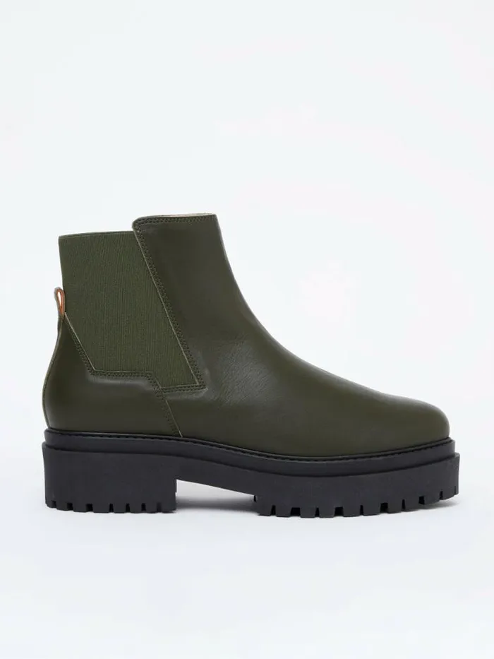 French Connection Olana Chelsea Boots Olive Green Women Shoes