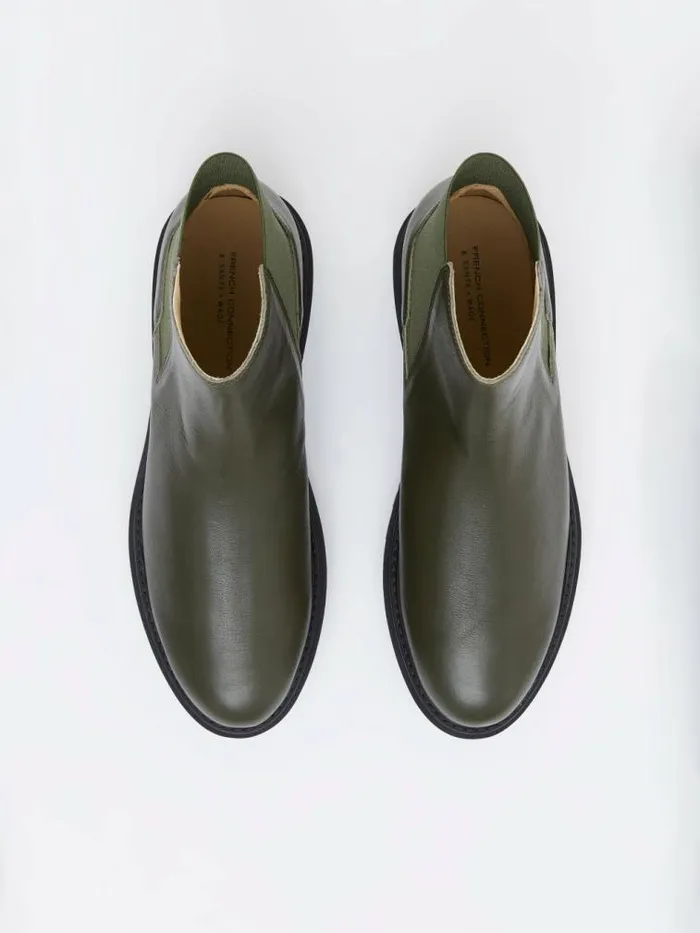 French Connection Olana Chelsea Boots Olive Green Women Shoes