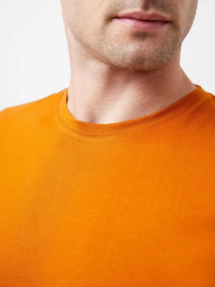 French Connection Organic Cotton TShirt Rust Men TShirts and Polo Shirts