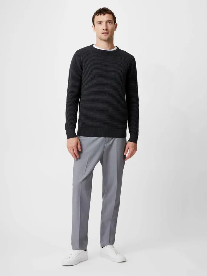 French Connection Ottoman Jumper Charcoal Melange Men Knitwear