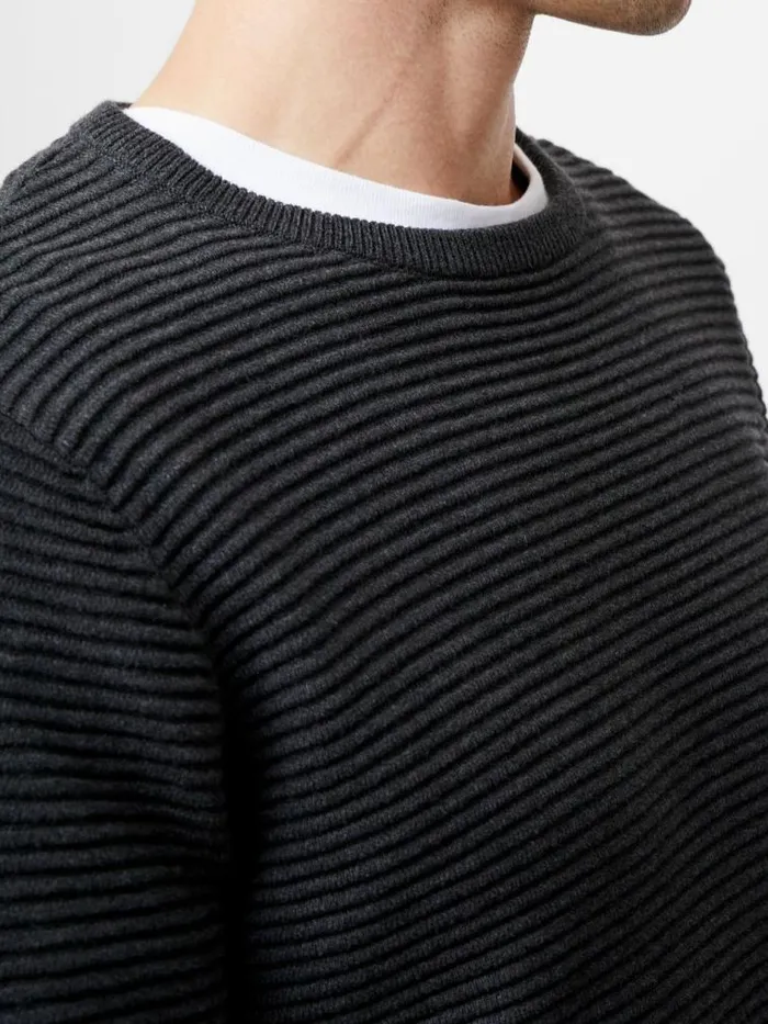 French Connection Ottoman Jumper Charcoal Melange Men Knitwear
