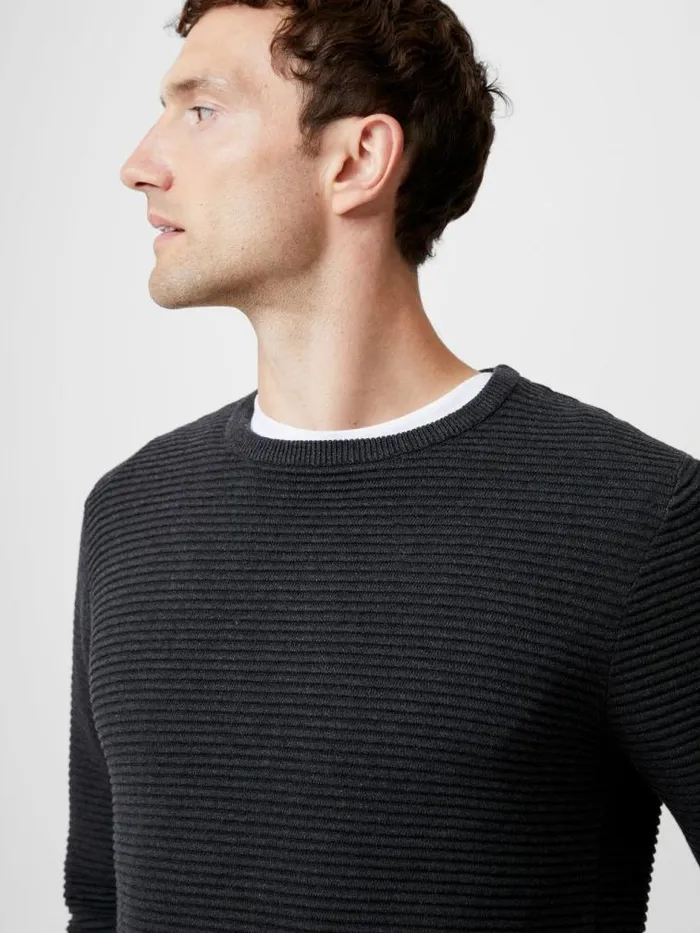 French Connection Ottoman Jumper Charcoal Melange Men Knitwear