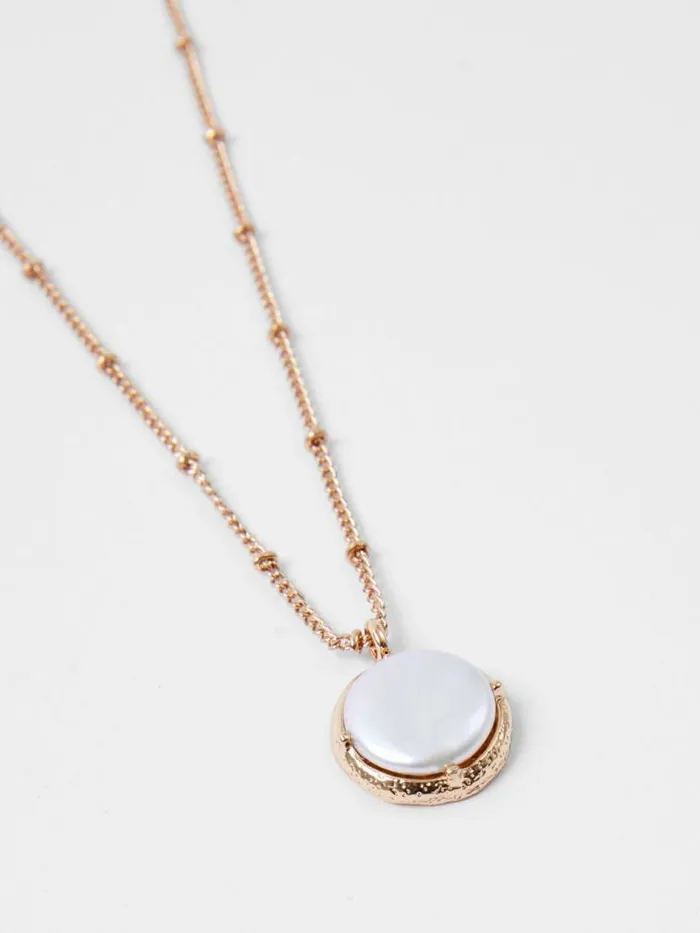 French Connection Pearl Pendant Necklace Gold Women Jewellery
