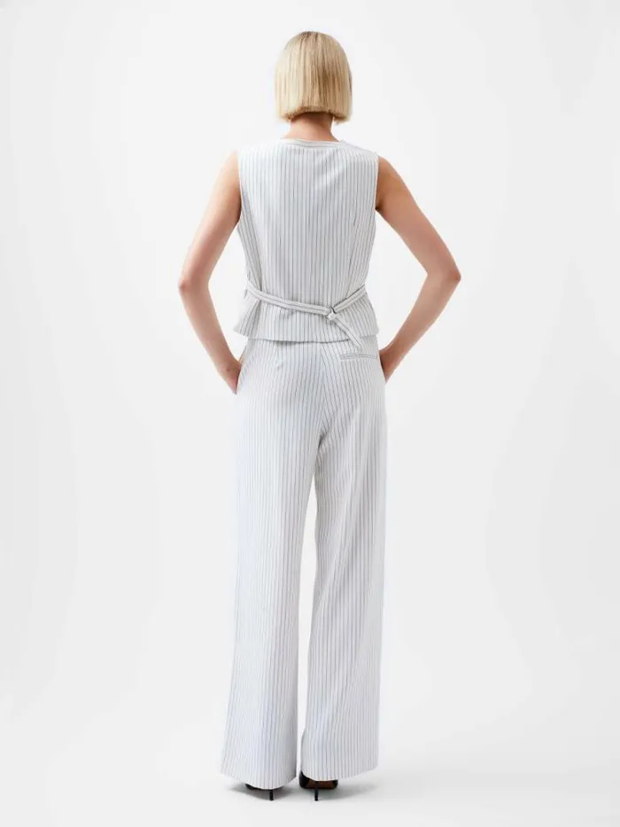 French Connection Pinstripe Cropped Waistcoat Whiteblack Women Coats and Jackets