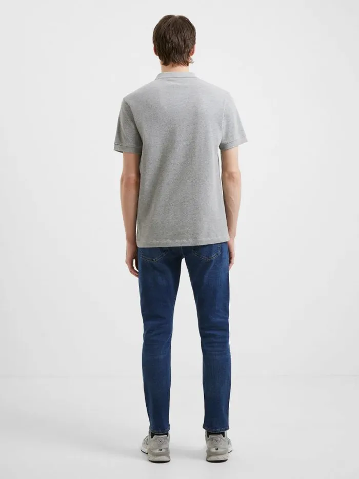 French Connection Popcorn Polo Shirt Light Grey Mel Men TShirts and Polo Shirts