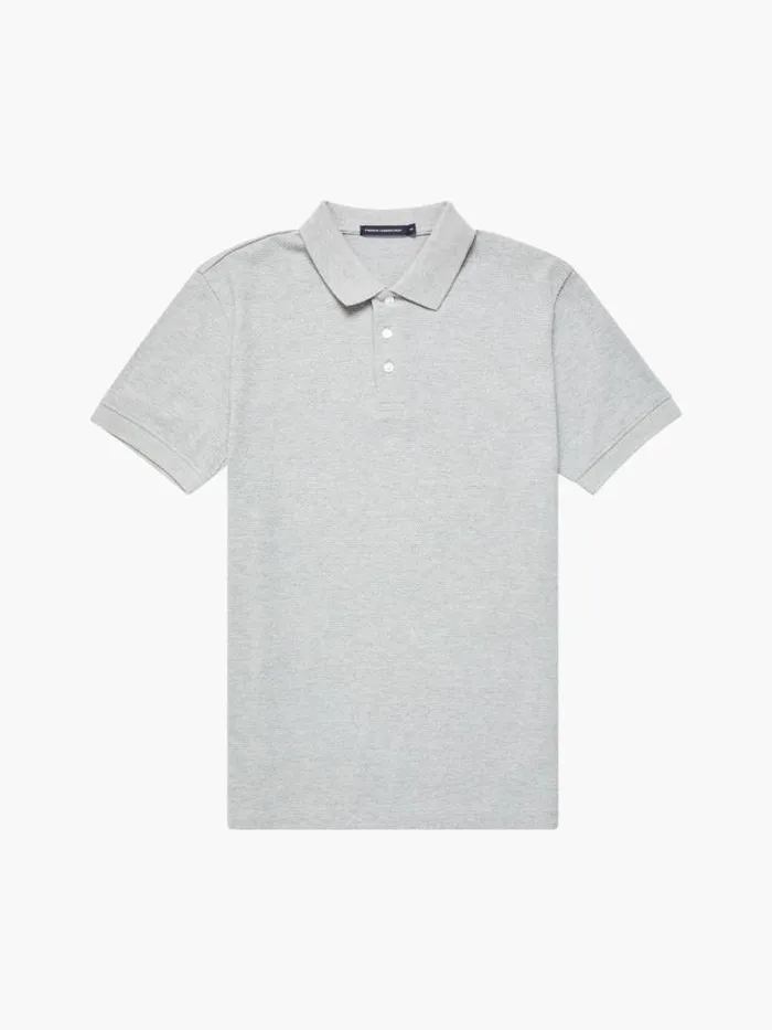 French Connection Popcorn Polo Shirt Light Grey Mel Men TShirts and Polo Shirts
