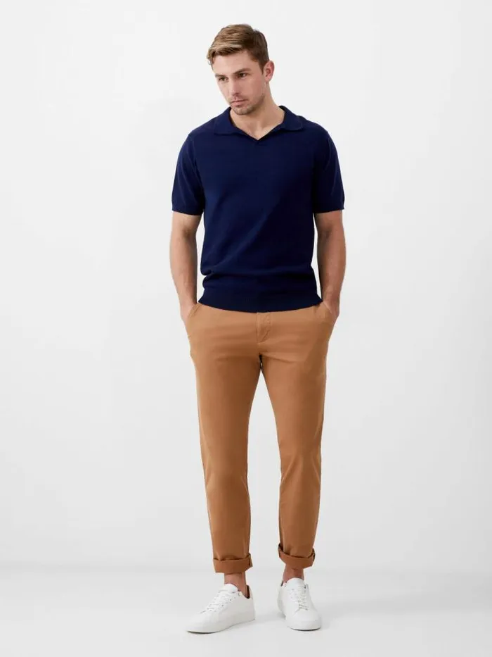 French Connection Resort Short Sleeve Polo Shirt Navy Men TShirts and Polo Shirts