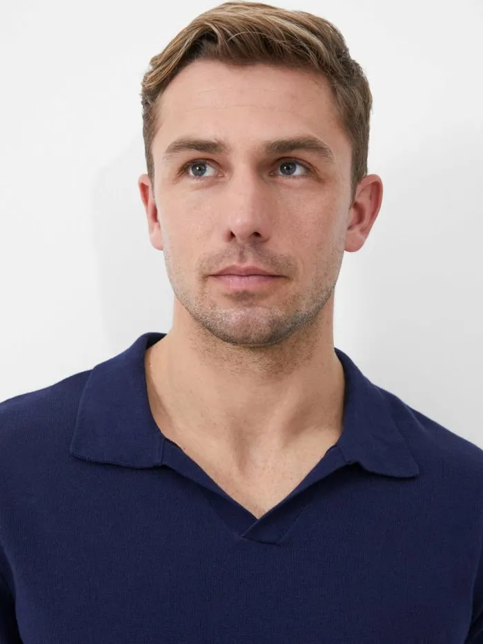 French Connection Resort Short Sleeve Polo Shirt Navy Men TShirts and Polo Shirts