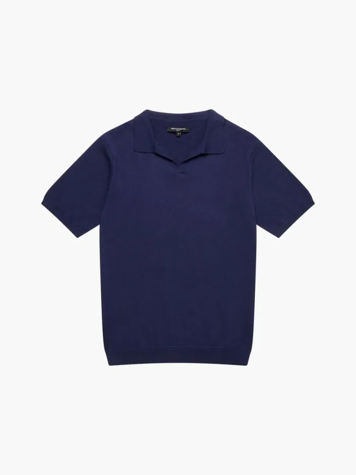 French Connection Resort Short Sleeve Polo Shirt Navy Men TShirts and Polo Shirts