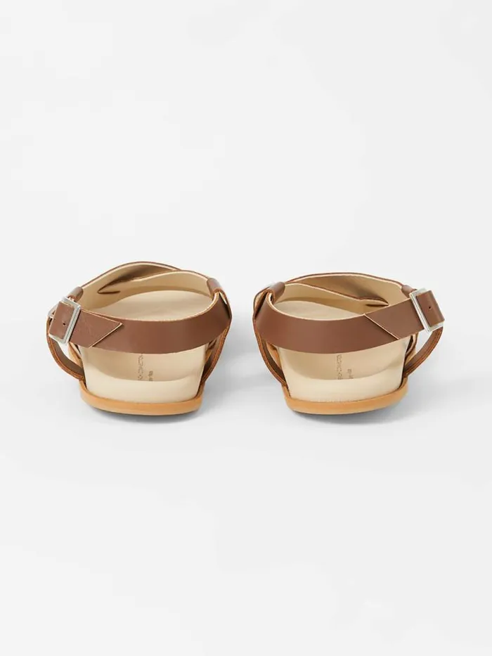 French Connection SW X Branca Asymmetric Footbed Sandals Brown Women Shoes