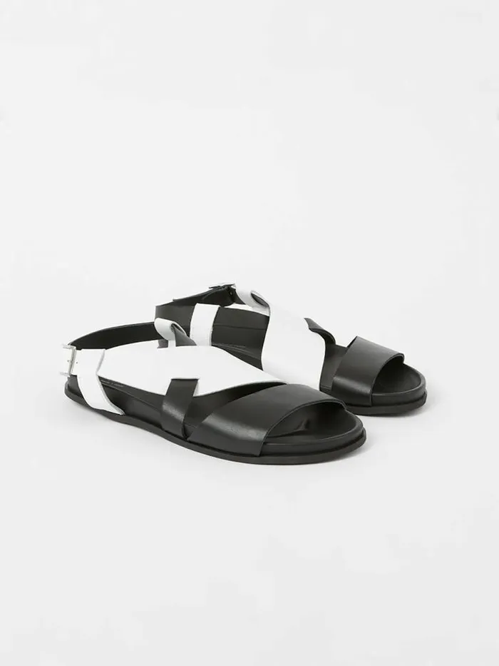 French Connection SW X Branca Asymmetric Footbed Sandals Monochrome Women Shoes French Connection SW X Branca Asymmetric Footbed Sandals Monochrome Women Shoes