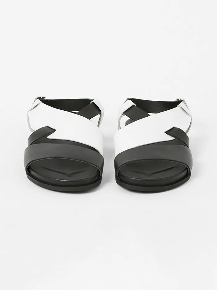 French Connection SW X Branca Asymmetric Footbed Sandals Monochrome Women Shoes