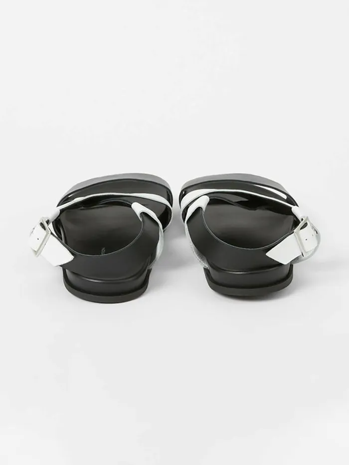 French Connection SW X Branca Asymmetric Footbed Sandals Monochrome Women Shoes