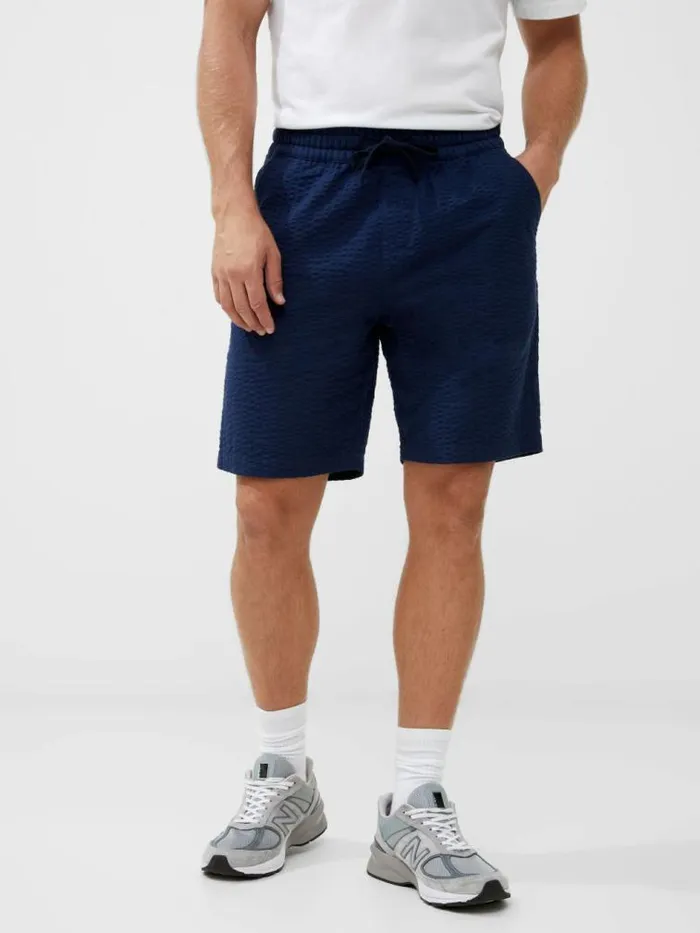 French Connection Seersucker Shorts Navy Men Shorts