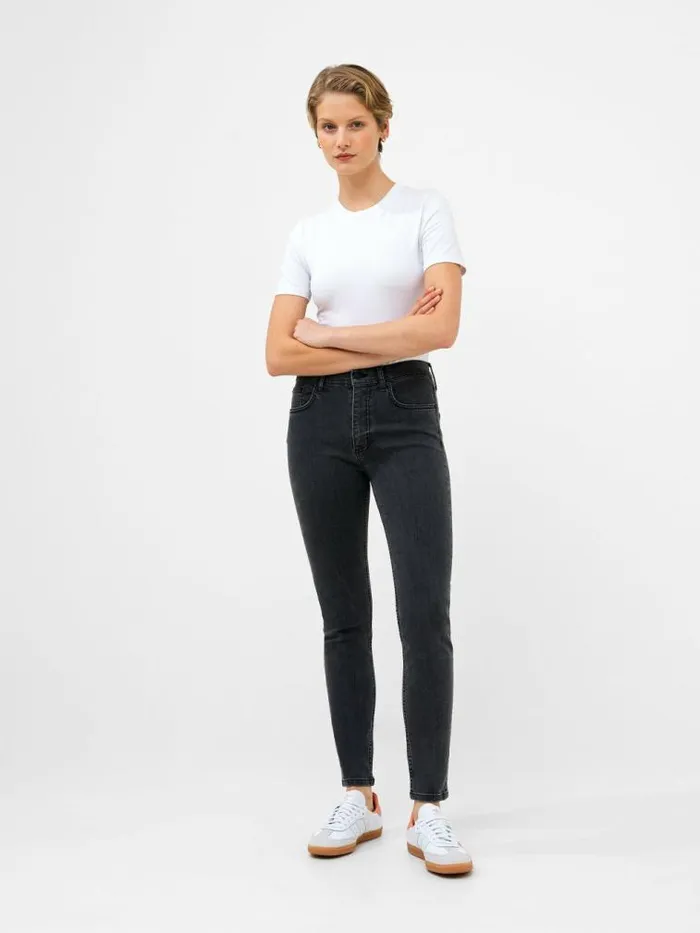 French Connection Soft Stretch Denim High Rise Skinny Jeans 30 Inch Charcoal Women Trousers
