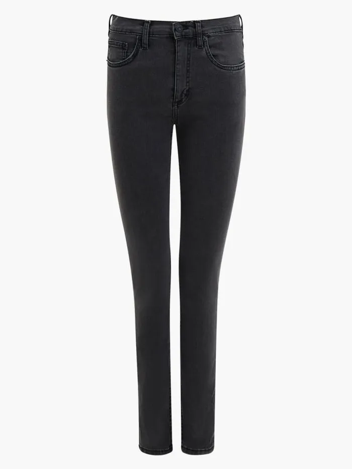 French Connection Soft Stretch Denim High Rise Skinny Jeans 30 Inch Charcoal Women Trousers