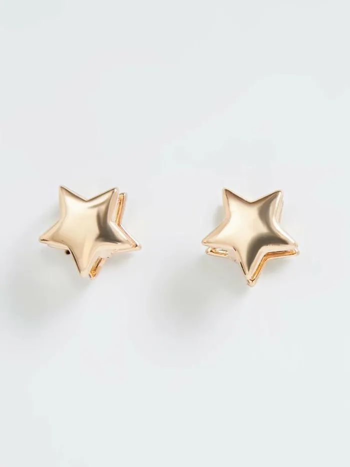 French Connection Solid Star Huggie Earrings Gold Women Jewellery