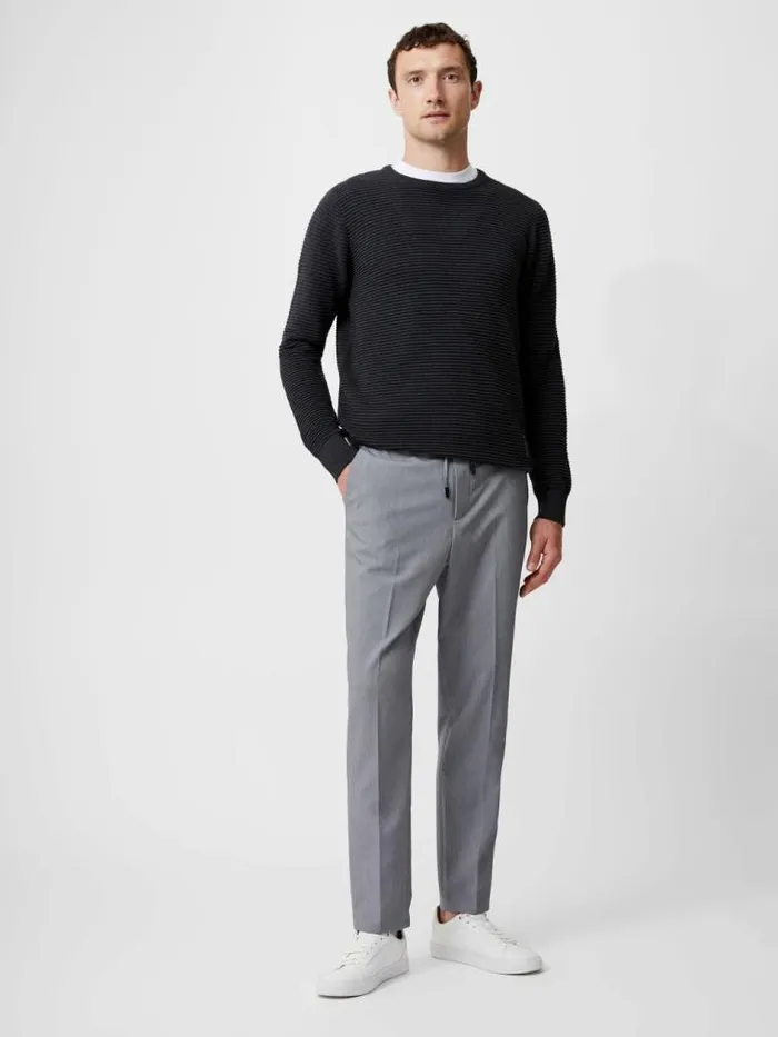 French Connection Stretch Knitted Trousers Light Grey Men Trousers