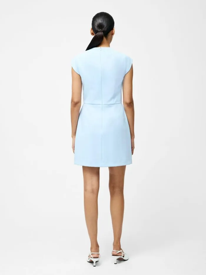 French Connection Whisper Crew Neck Mini Dress Cashmere Blue Women Dresses