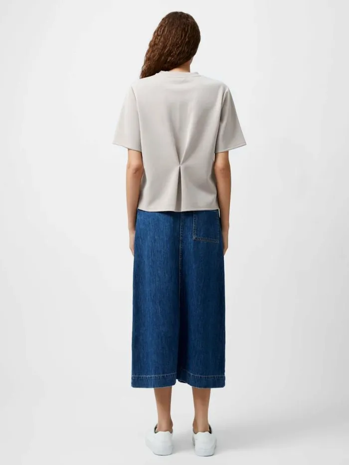 French Connection Wren Short Sleeve Pinched TShirt Washed Macchiato Women Tops