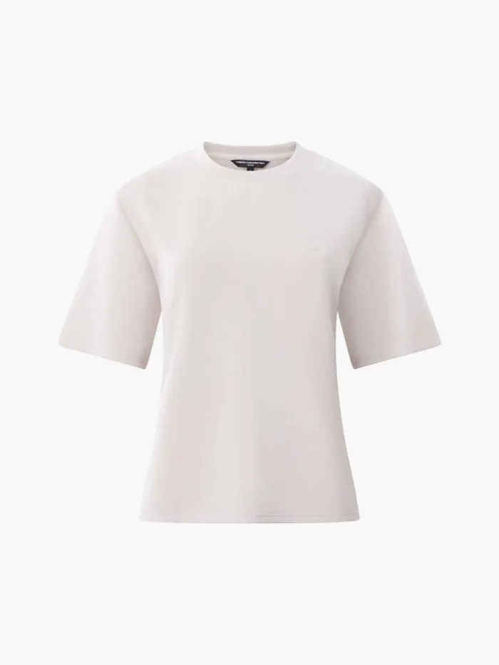 French Connection Wren Short Sleeve Pinched TShirt Washed Macchiato Women Tops