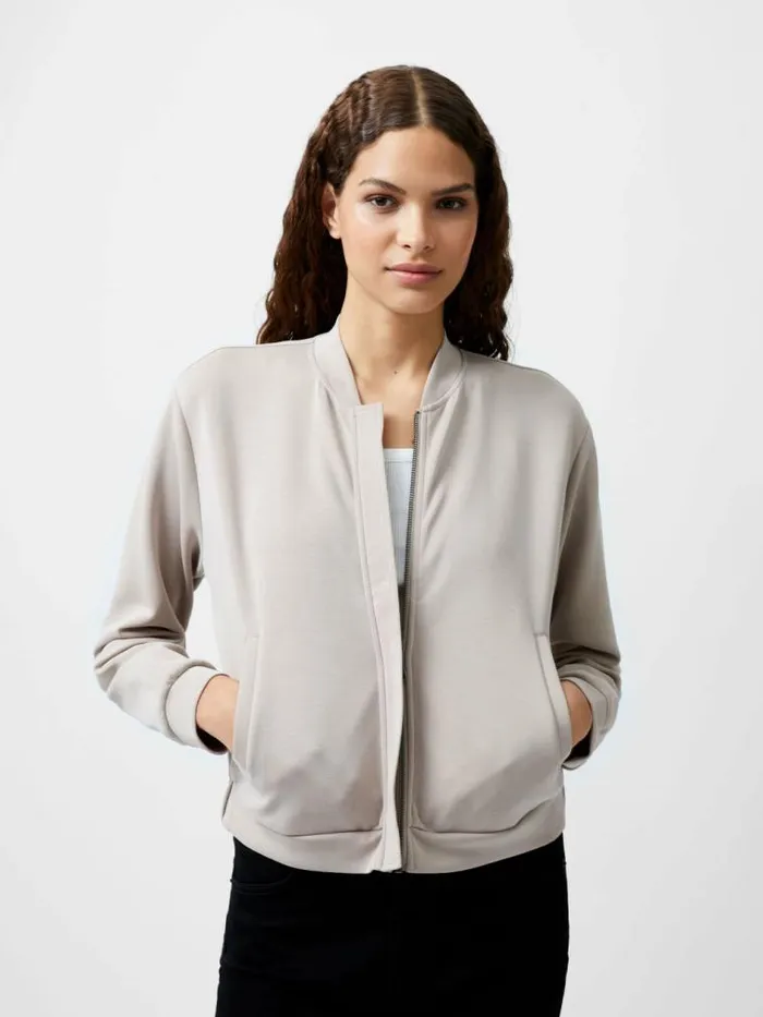 French Connection Wren Zip Through Bomber Jacket Washed Macchiato Women Coats and Jackets French Connection Wren Zip Through Bomber Jacket Washed Macchiato Women Coats and Jackets