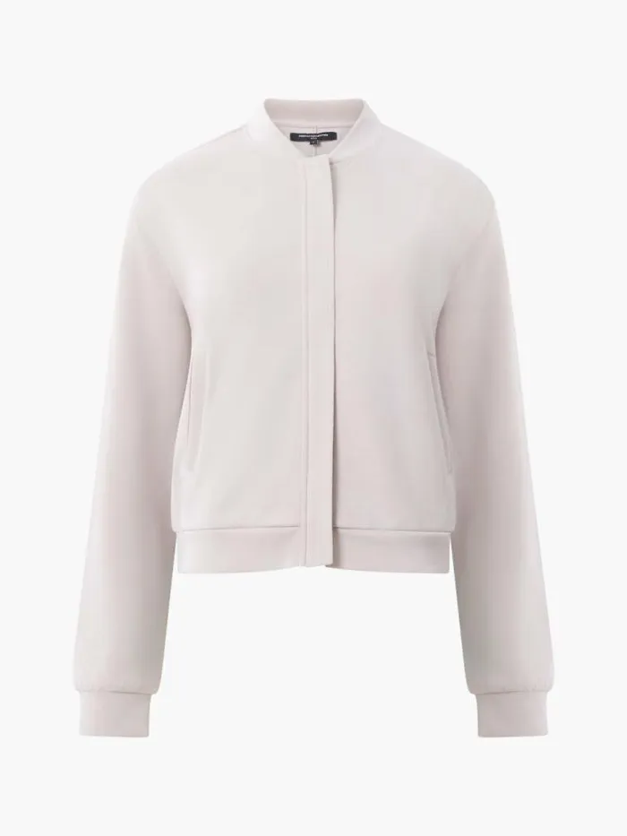 French Connection Wren Zip Through Bomber Jacket Washed Macchiato Women Coats and Jackets