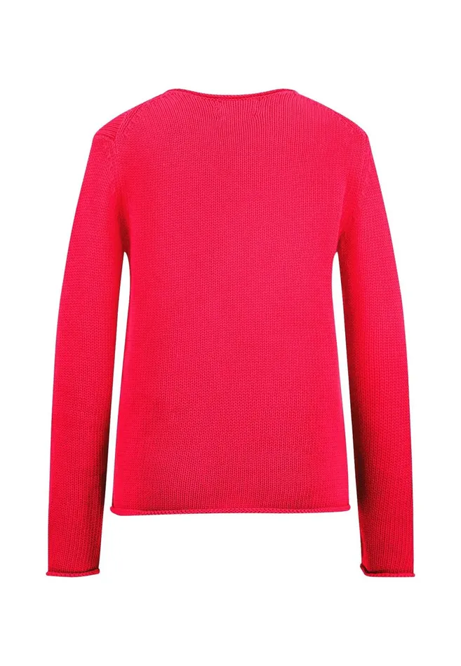 FYNCHHATTON 100 Cotton Sweater Crimson Redblue Purplemilk Women Sweater
