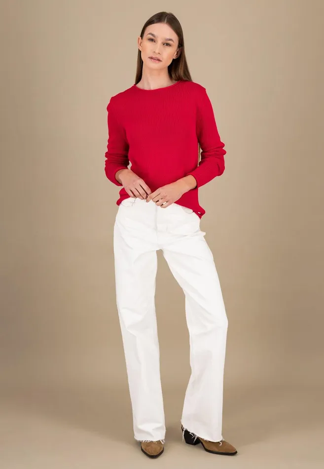 FYNCHHATTON 100 Cotton Sweater Crimson Redblue Purplemilk Women Sweater