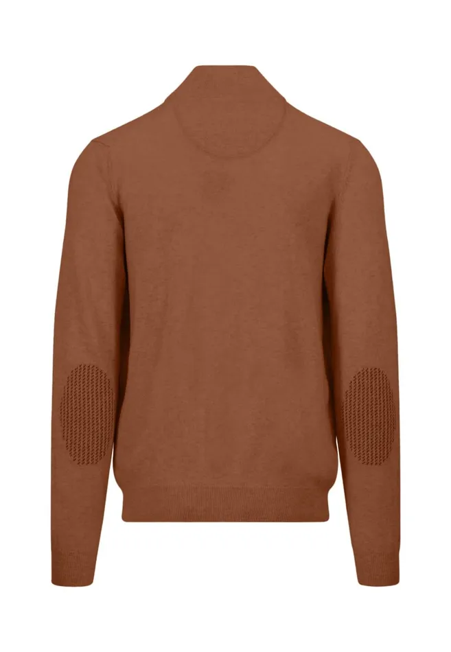 FYNCHHATTON 100 Sweater With A Troyer Collar Cloud Bluehazelnavy Men Sweater
