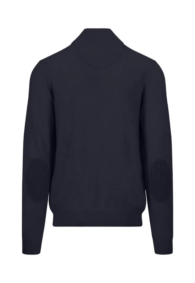 FYNCHHATTON 100 Sweater With A Troyer Collar Cloud Bluehazelnavy Men Sweater